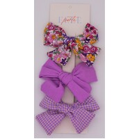 Bow Triple Set Purple